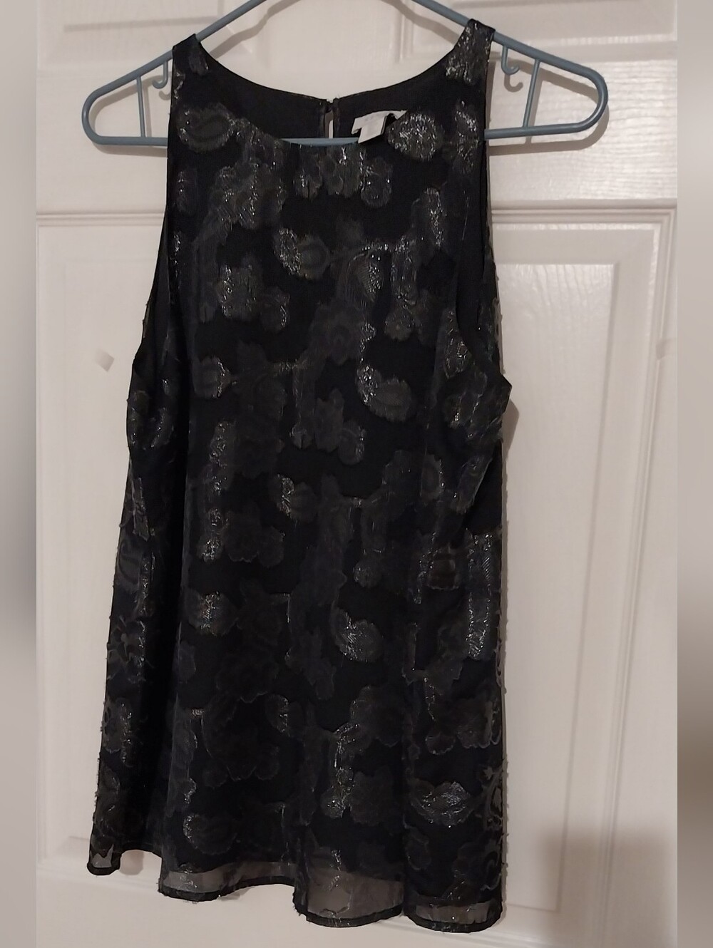 Kenar Gray  Sleeveless Metallic Floral Camisole